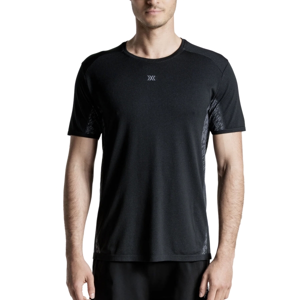 Men's  Short Sleeve Trail Running Shirts XBionic Xceed Run Discover TShirt  X Black R2AAS26MB120