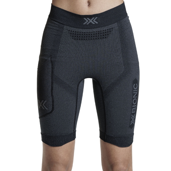 Women's Running Shorts XBionic Xceed Run 8in Shorts  X Black/Rhino Grey R5STS25WB130