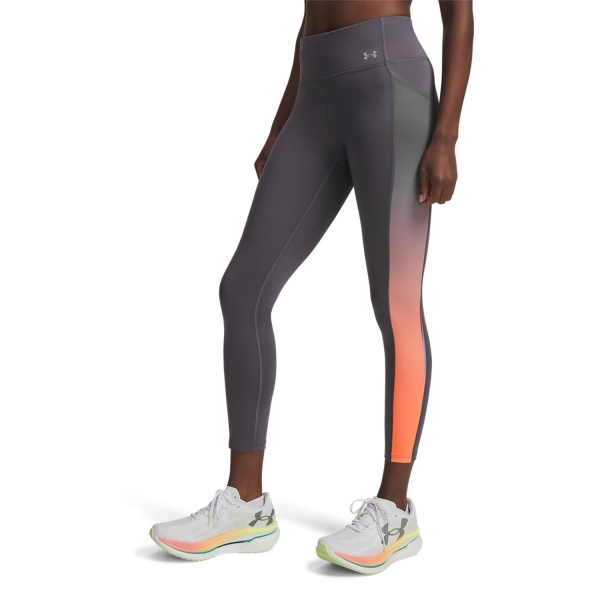 Women's Running Tights Under Armour Velociti Printed Tights  Castlerock/Electric Tangerine/Reflective 60094950025