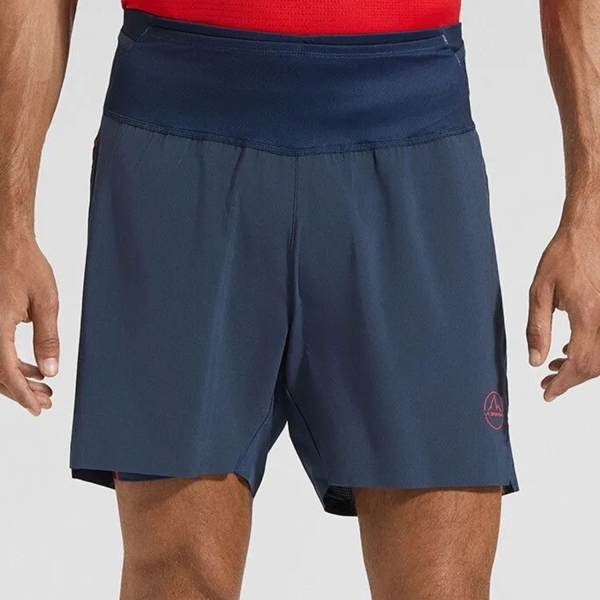 Men's Trail Running Shorts La Sportiva Ultra Distance 5.5in Shorts  Night Sky/Mountain Red ZARS030B46R24
