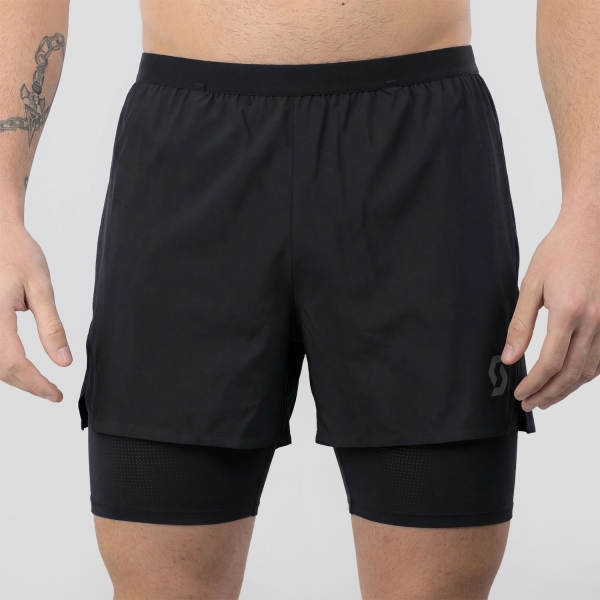 Men's Trail Running Shorts SCOTT Hybrid Endurance Tech 4in Shorts  Black 4227800001