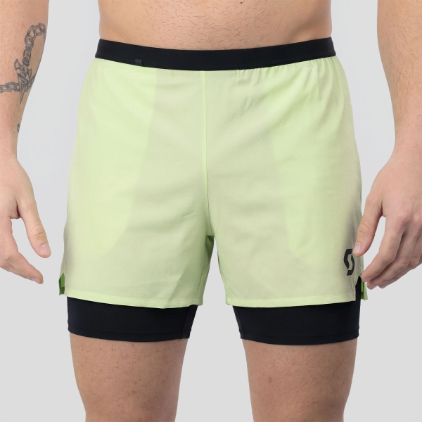 Men's Trail Running Shorts SCOTT Hybrid Endurance Tech 4in Shorts  Acid Yellow/Black 4227808216