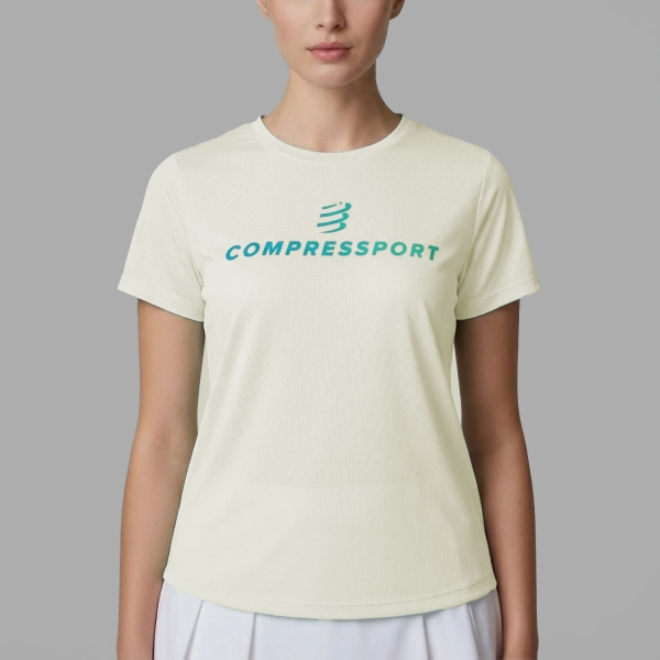 Women's Running T-Shirts Compressport Podium TShirt  Star White ATSW5550107