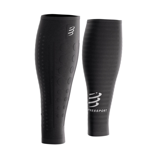  Compressport R2 Aero 2.0 Compression Calf Sleeves  Black/White CCSU7349002