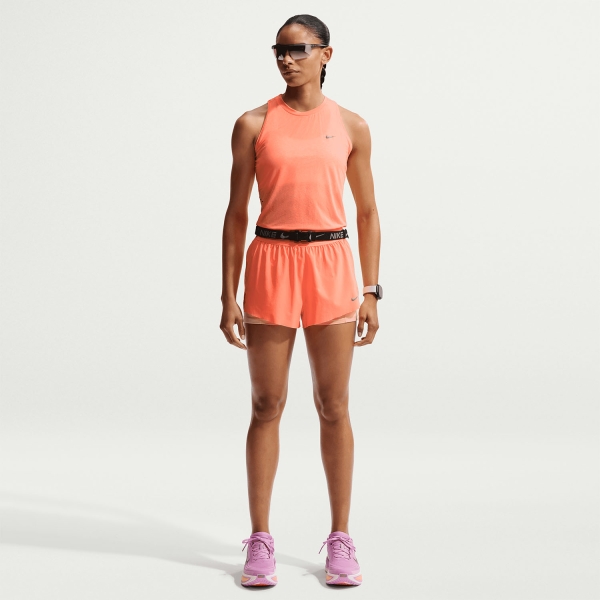 Nike Swift 2 in 1 2.5in Shorts - Orange Pulse/Reflective Silver