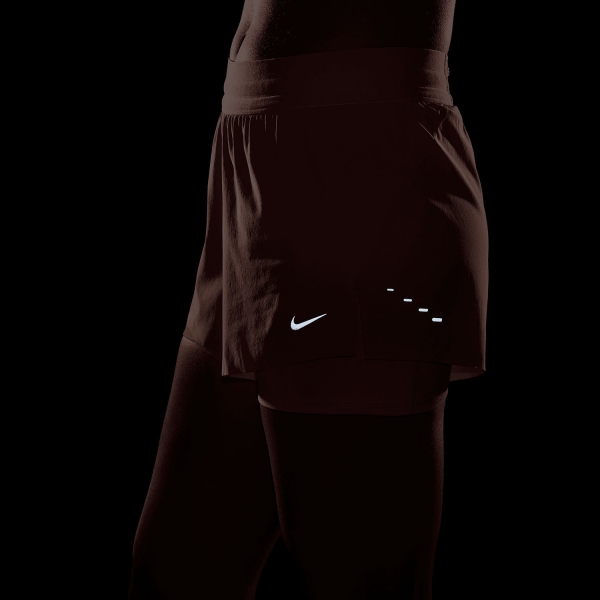 Nike Swift 2 in 1 2.5in Shorts - Orange Pulse/Reflective Silver