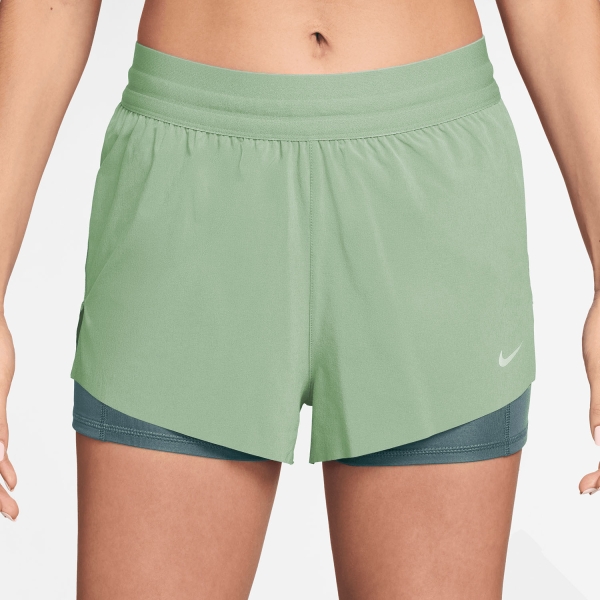 Women's Running Shorts Nike Swift 2 in 1 2.5in Shorts  Steam/Mineral Slate/Reflective Silver HJ5376006