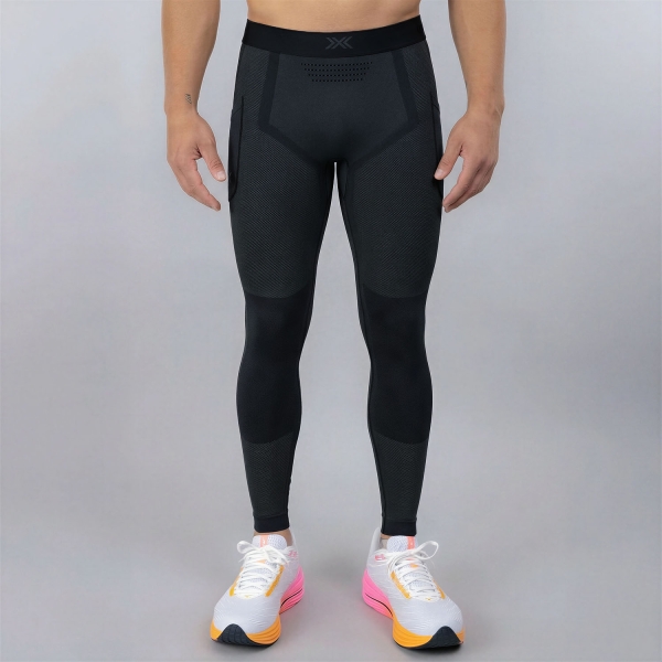 Men's Running Tights and Pants XBionic Xceed Run Tights  X Black/Rhino Grey RP05W25MB130