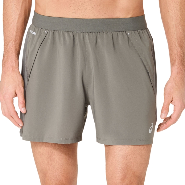 Men's Running Shorts ASICS Road Logo 5in Shorts  Truffle Grey 2011D247021