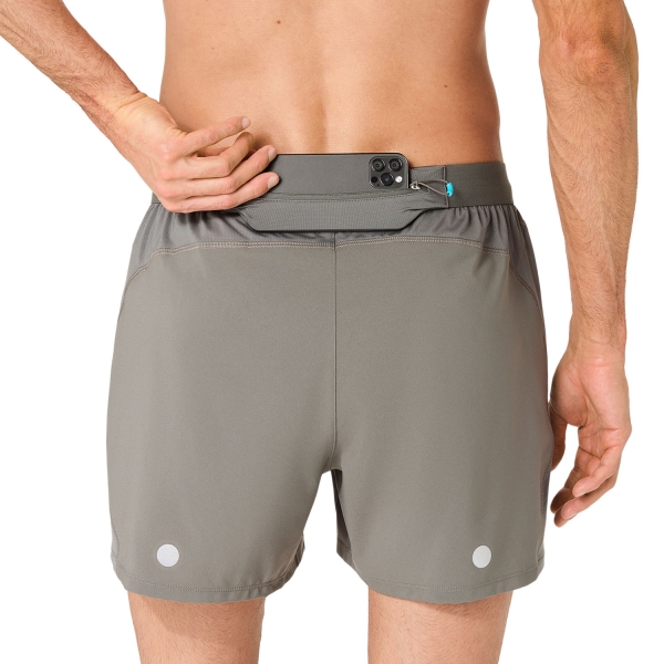 ASICS Road Logo 5in Shorts - Truffle Grey
