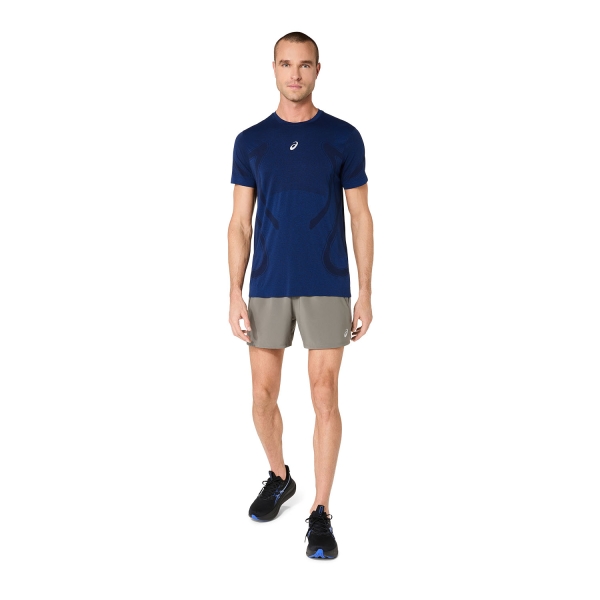 ASICS Road Logo 5in Shorts - Truffle Grey