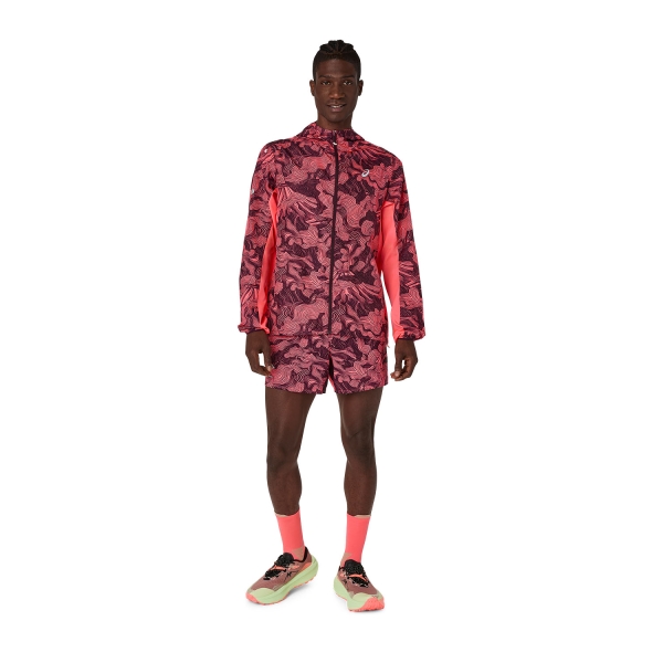 ASICS Fujitrail AOP 5in Pantaloncini - Blazing Coral/Dark Aubergine