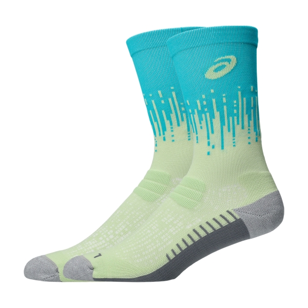 ASICS Performance Run Crew Graphic Socks - Illuminate Yellow/Energy Aqua
