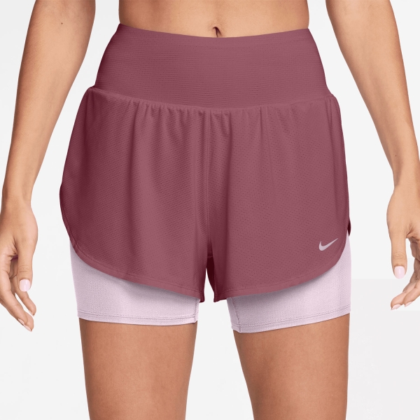 Women's Running Shorts Nike Flow 2 in 1 2.5in Shorts  Pink Smoke/Bleached Lilac/Reflective Silver IF7518654
