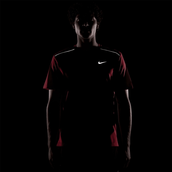 Nike Dri-FIT UV Miler Camiseta - Tough Red/Mystic Dates/Heather/Reflective Silver