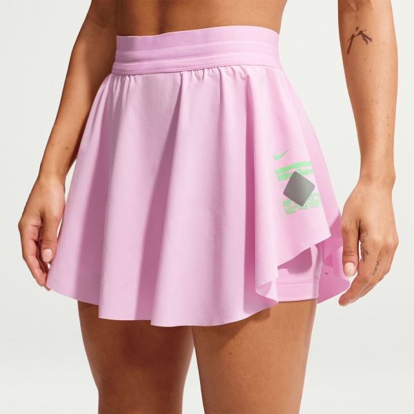 Nike Dri-FIT Swift Skirt - Pink Rise/Black/Illusion Green/Reflective Silver