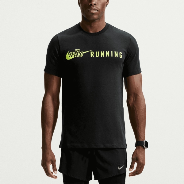 Men's Running T-Shirt Nike DriFIT DNA 2 TShirt  Black/Volt IV4688010