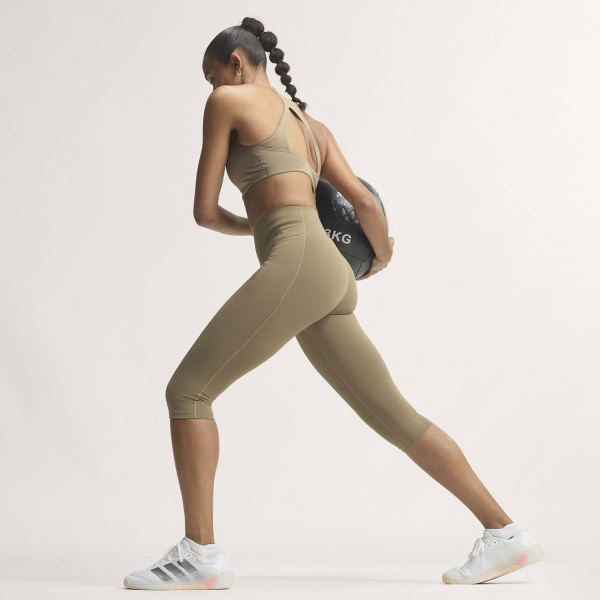 adidas Optime Contour Capri Tights - Khaki Six