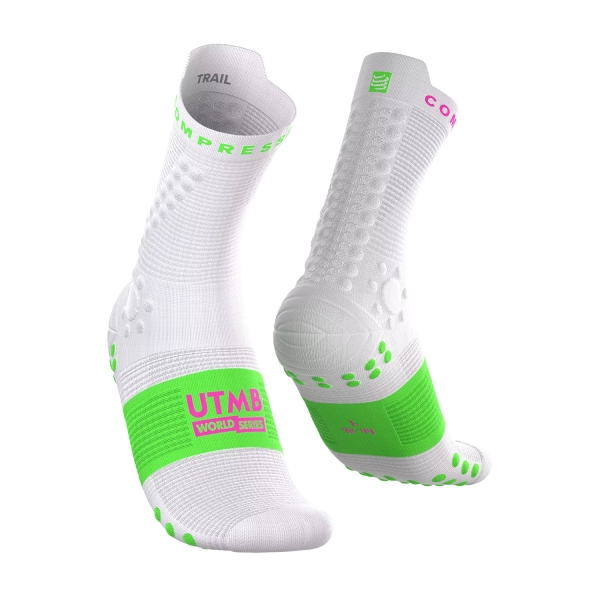 Socks Compressport Pro Racing V4.0 Trail UTMB Socks  White SCRU20270001