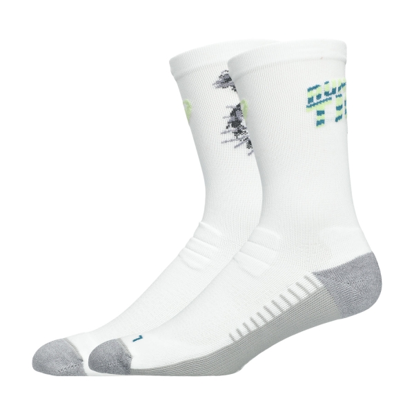 ASICS Performance Run Crew Logo Calze - Brilliant White/Illuminate Yellow/F Teal
