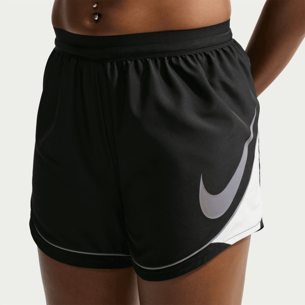 Women's Running Shorts Nike DriFIT Swoosh 3.5in Shorts  Black/White/Cool Grey IQ0209010