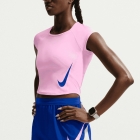 Nike Tempo Swoosh Dri-FIT T-Shirt - Pink Rise/Reflective Silver/Old Royal