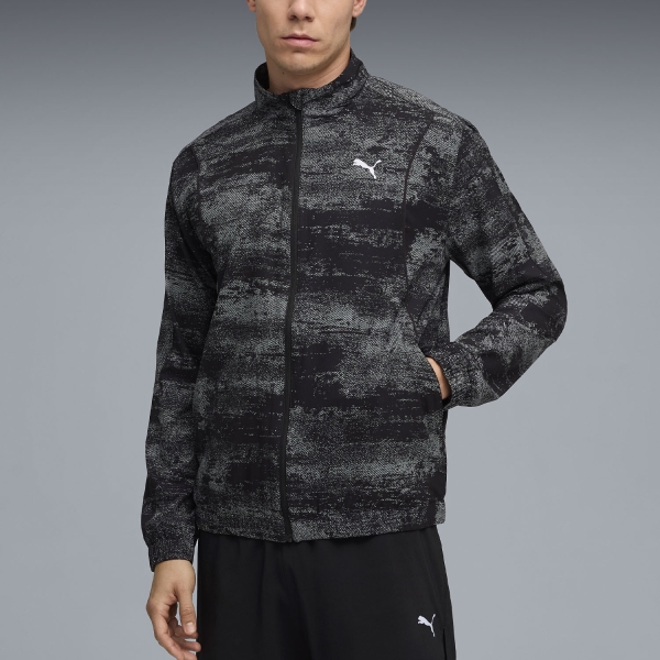 Men's Running Jacket Puma Velocity AOP Jacket  Black/Grey 52841801
