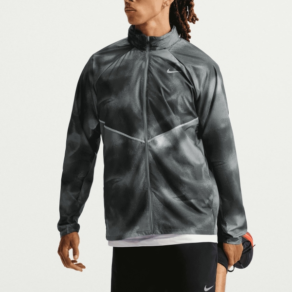 Men's Running Jacket Nike Repel Miler UV AOP Jacket  Black/Smoke Grey/Reflective Silver IV4818010