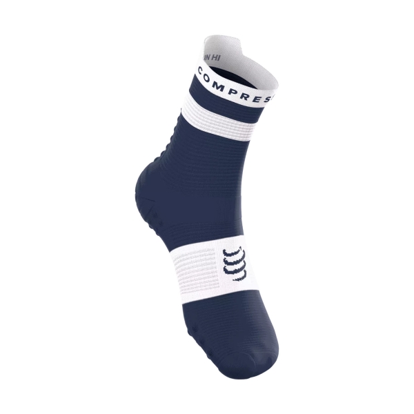 Compressport Pro Racing V4.0 Run High Calcetines - Peacoat/White