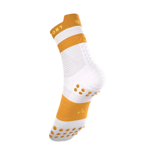 Compressport Pro Racing V4.0 Run High Socks - White/Sunflower