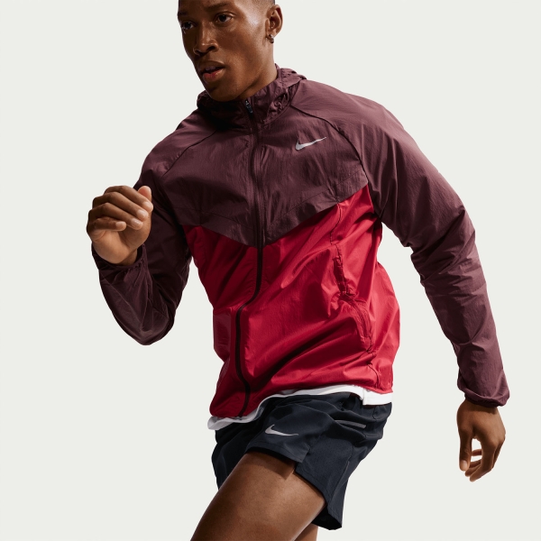 Nike Dri-FIT UV Stride Jacket - Mystic Dates/Tough Red/Reflective Silver