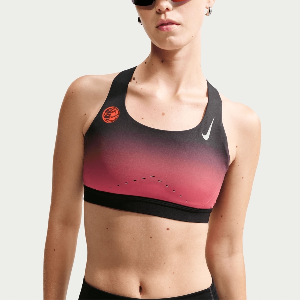  Nike Swift Sports Bra  Black/Bright Crimson/Metallic Silver IR5924010