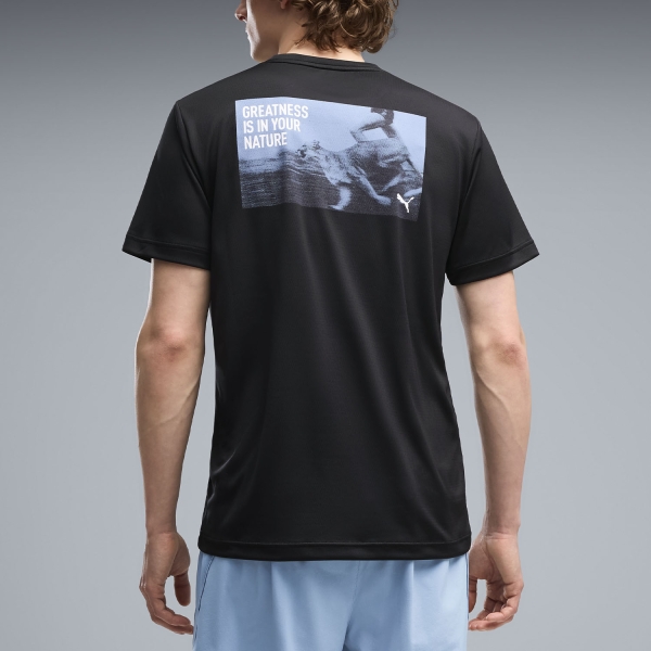 Puma Greatness Graphic T-Shirt - Black/Gray Sky